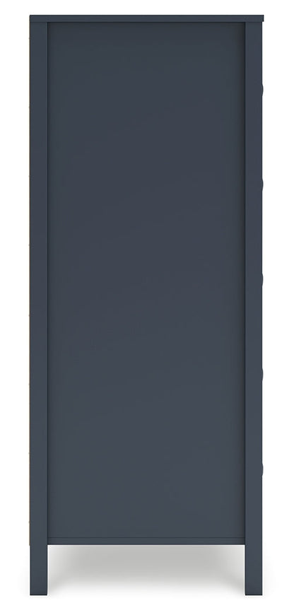 Simmenfort Full Panel Headboard with Dresser, Chest and 2 Nightstands in Navy Blue - PKG020611