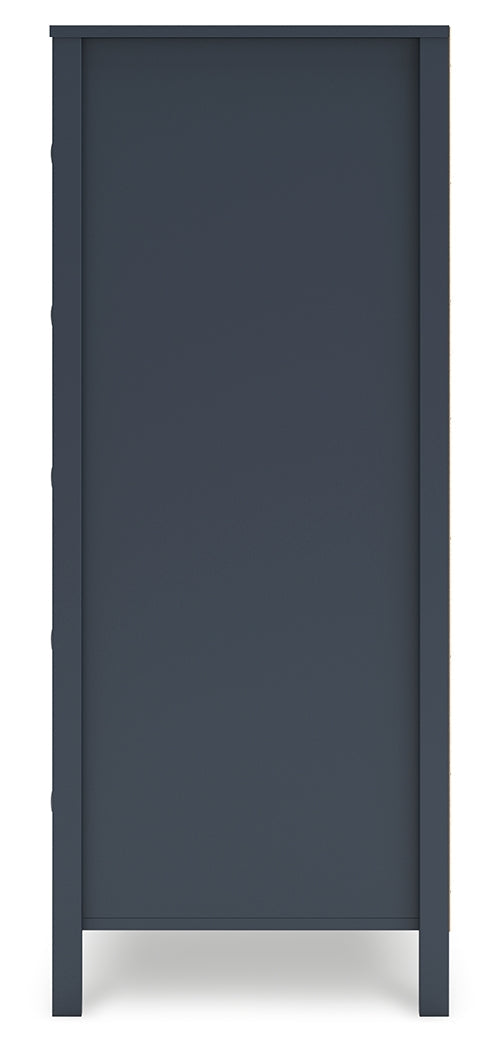 Simmenfort Full Panel Headboard with Dresser, Chest and 2 Nightstands in Navy Blue - PKG020611
