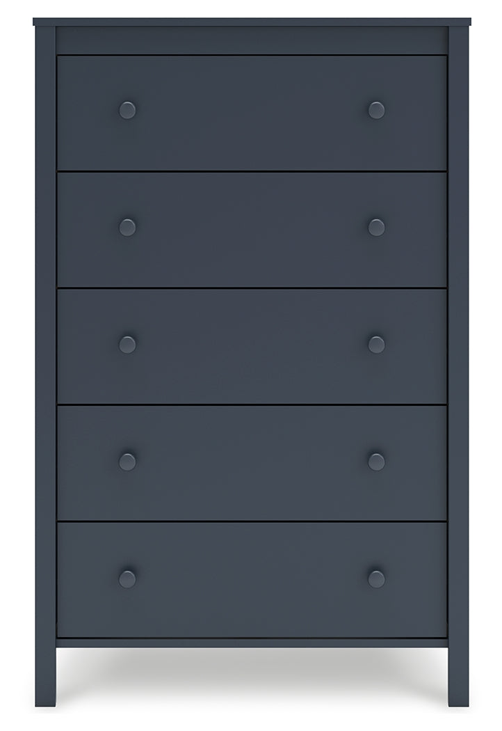 Simmenfort Full Panel Headboard with Dresser, Chest and Nightstand in Navy Blue - PKG020614