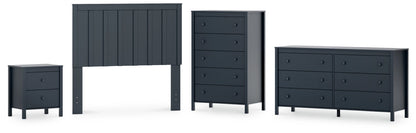 Simmenfort Full Panel Headboard with Dresser, Chest and Nightstand in Navy Blue - PKG020614