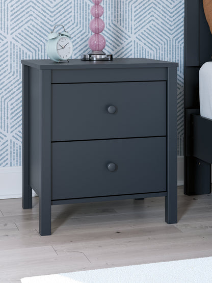 Simmenfort Full Platform Bed with 2 Nightstands in Navy Blue - PKG020629