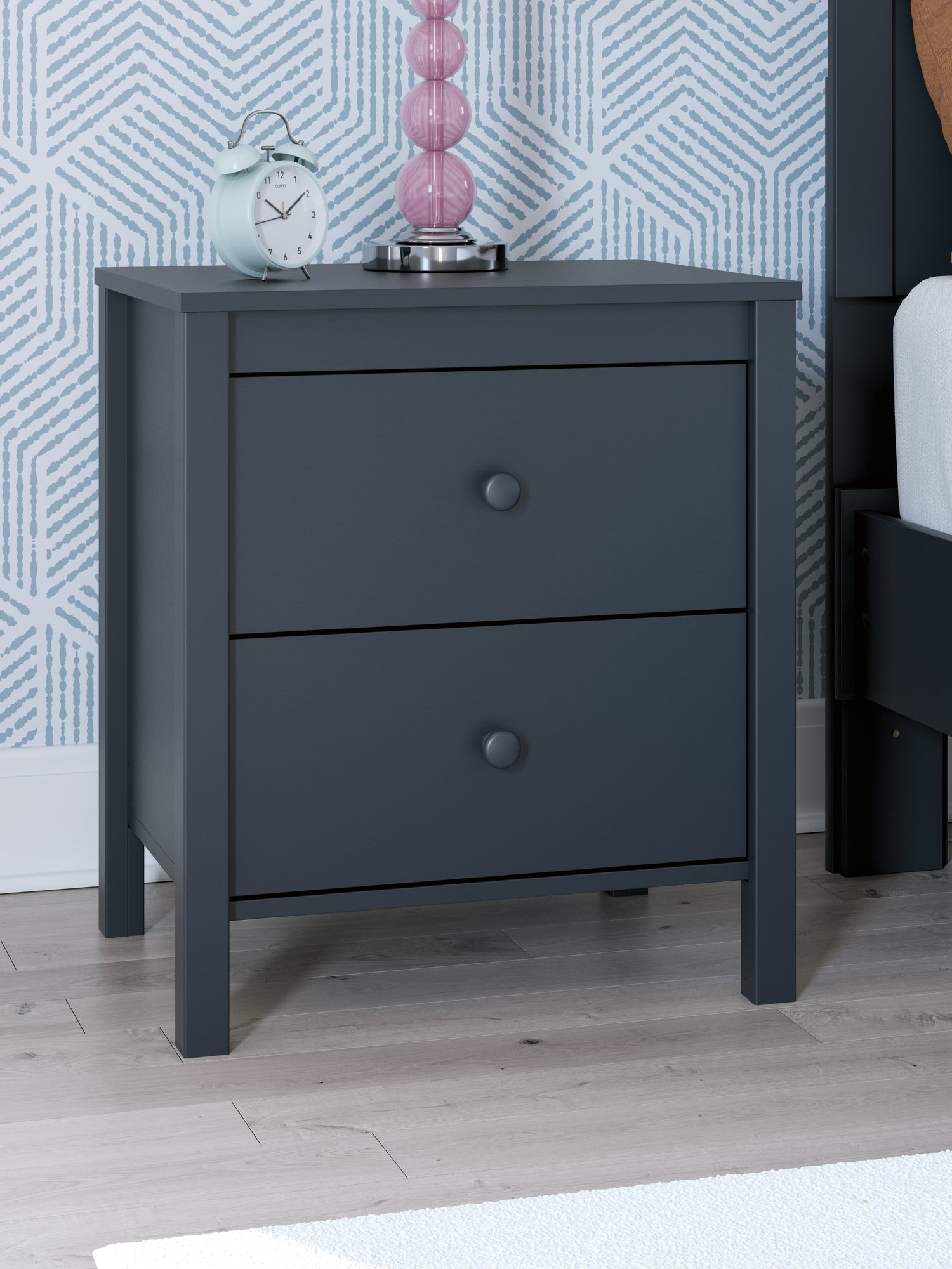 Simmenfort Full Platform Bed with Dresser and Nightstand in Navy Blue - PKG020626