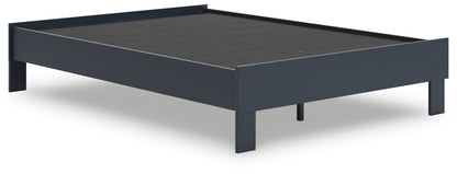Simmenfort Full Platform Bed with Dresser and Nightstand in Navy Blue - PKG020626