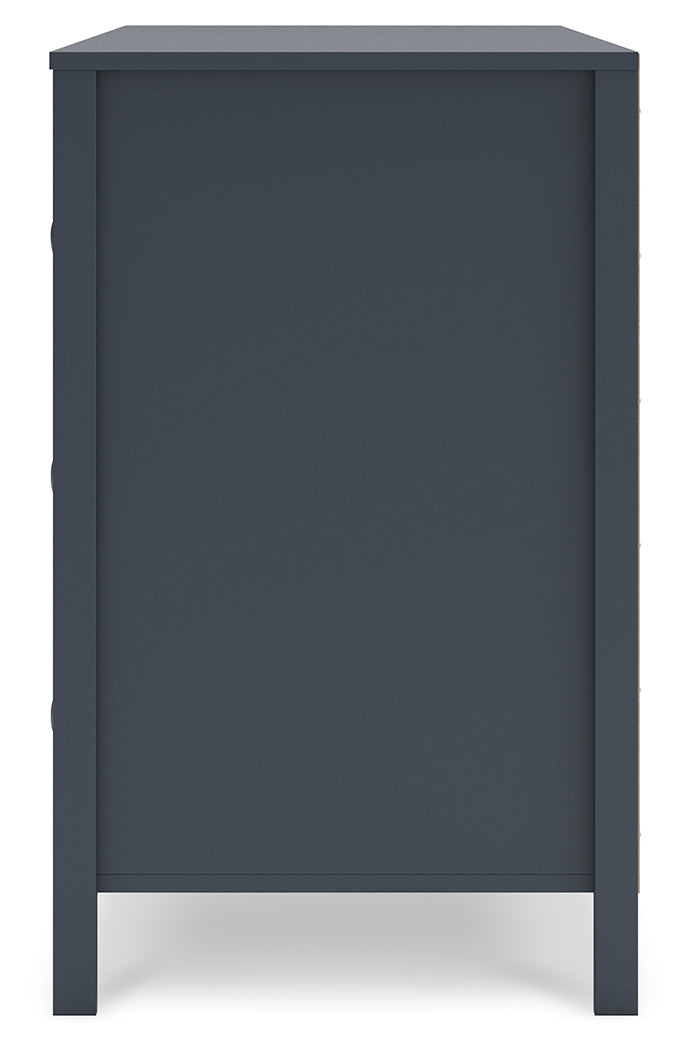 Simmenfort Full Platform Bed with Dresser, Chest and 2 Nightstands in Navy Blue - PKG020625