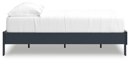 Simmenfort Full Platform Bed with Dresser, Chest and 2 Nightstands in Navy Blue - PKG020625
