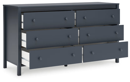 Simmenfort Full Platform Bed with Dresser, Chest and Nightstand in Navy Blue - PKG020628