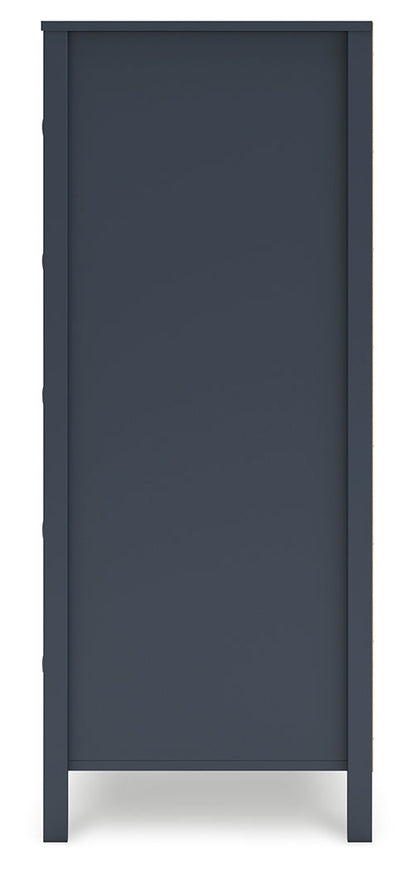 Simmenfort Full Platform Bed with Dresser, Chest and Nightstand in Navy Blue - PKG020628