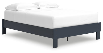 Simmenfort Full Platform Bed with Dresser in Navy Blue - PKG020623
