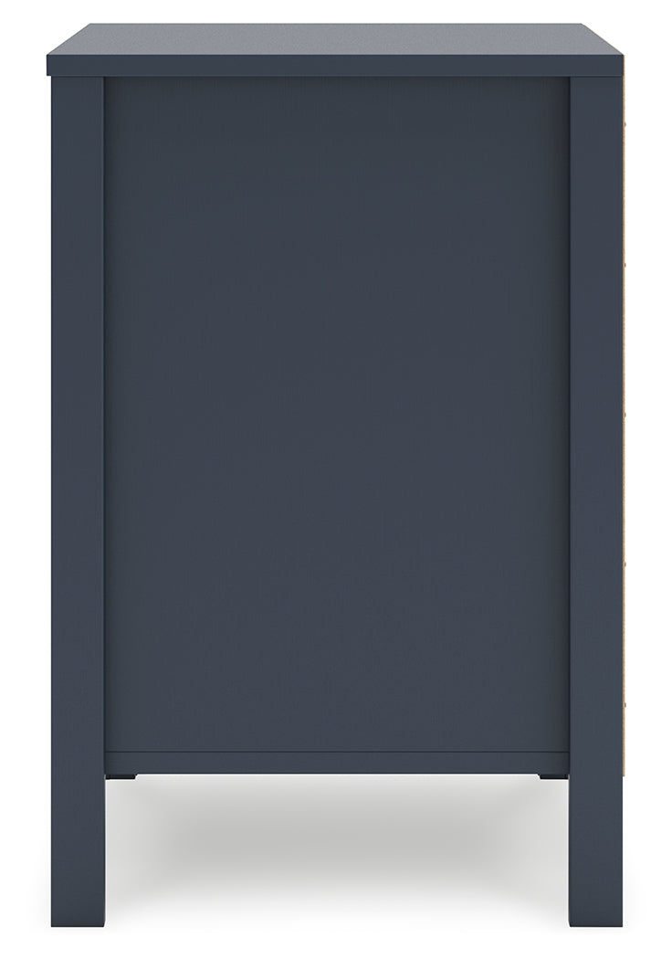 Simmenfort Twin Panel Headboard with Dresser and 2 Nightstands in Navy Blue - PKG020603