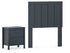 Simmenfort Twin Panel Headboard with Nightstand in Navy Blue - PKG020608