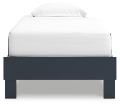 Simmenfort Twin Platform Bed with Dresser and 2 Nightstands in Navy Blue - PKG020617