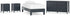 Simmenfort Twin Platform Bed with Dresser and 2 Nightstands in Navy Blue - PKG020617