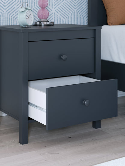 Simmenfort Twin Platform Bed with Dresser and 2 Nightstands in Navy Blue - PKG020617