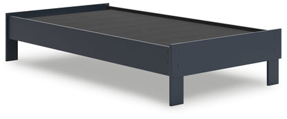 Simmenfort Twin Platform Bed with Dresser and 2 Nightstands in Navy Blue - PKG020617