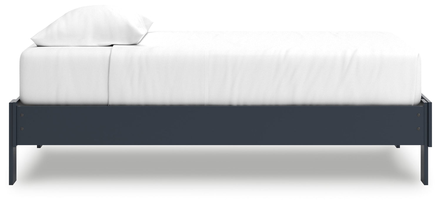 Simmenfort Twin Platform Bed with Dresser and Chest in Navy Blue - PKG020620