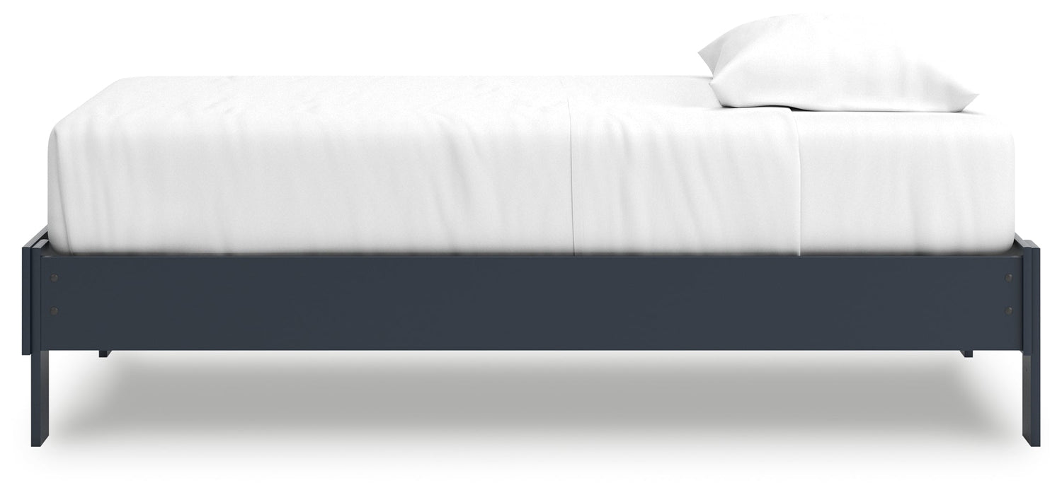 Simmenfort Twin Platform Bed with Dresser, Chest and 2 Nightstands in Navy Blue - PKG020618