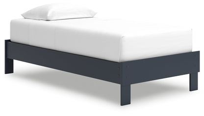Simmenfort Twin Platform Bed with Dresser, Chest and Nightstand in Navy Blue - PKG020621