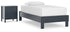 Simmenfort Twin Platform Bed with Nightstand in Navy Blue - PKG020622