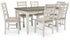 Skempton Dining Table and 6 Chairs in White/Light Brown - PKG008914