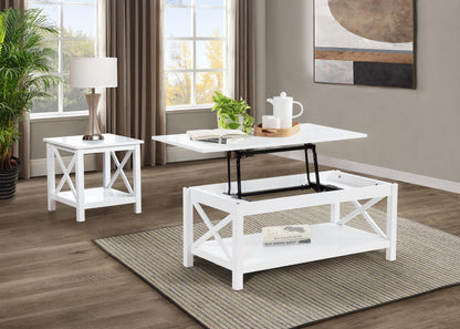 Skyview 44-inch Rectangular Lift Top Coffee Table White - 722088