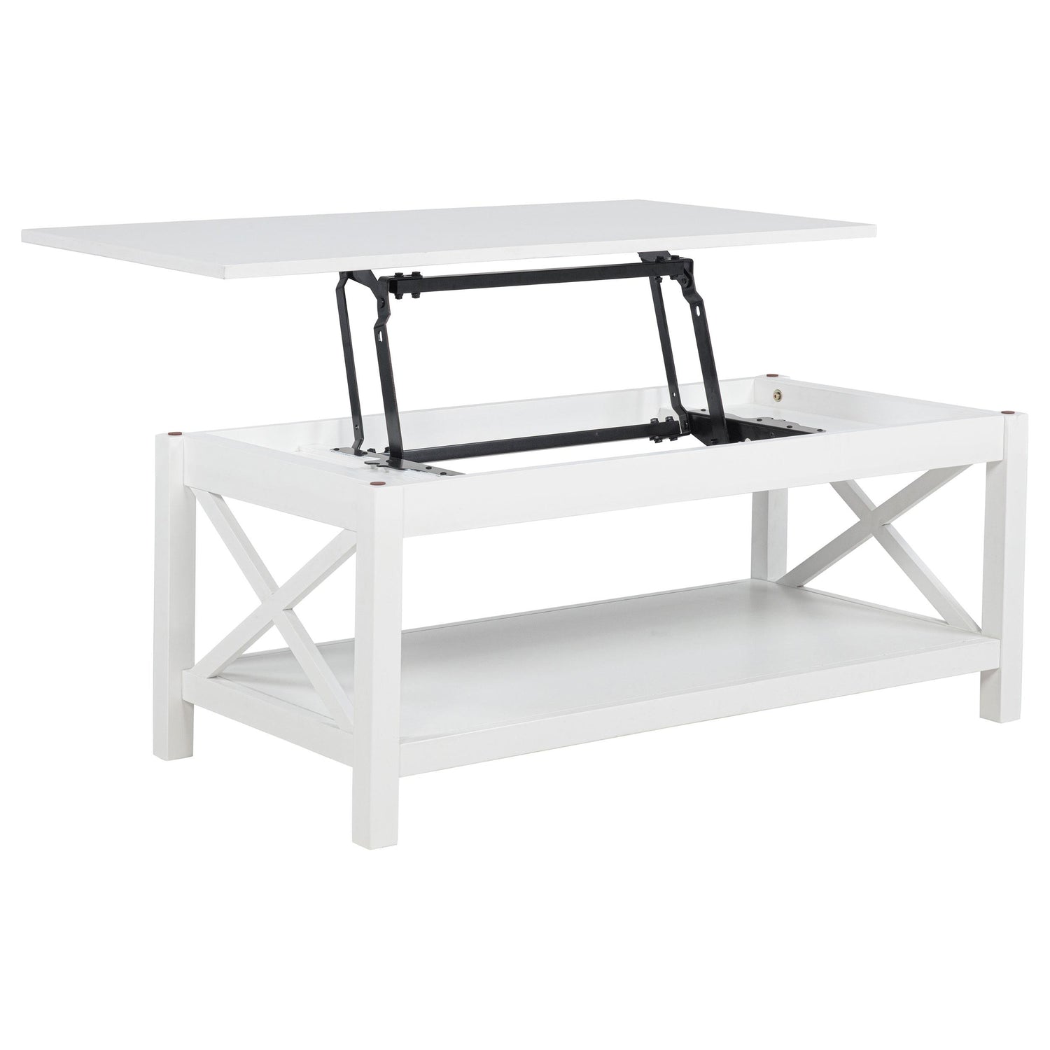 Skyview 44-inch Rectangular Lift Top Coffee Table White - 722088
