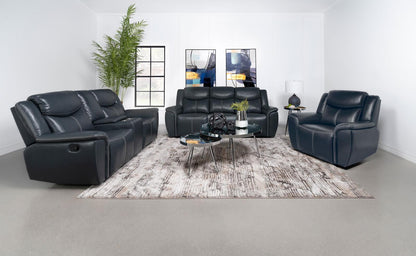 Sloane Blue 3-Piece Upholstered Motion Reclining Sofa Set from Coaster - Luna Furniture