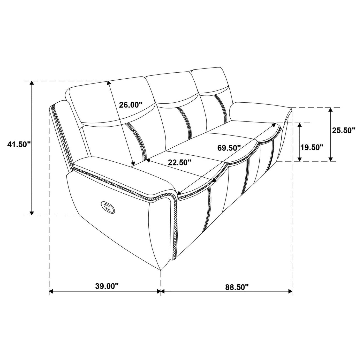 Sloane Blue 3-Piece Upholstered Motion Reclining Sofa Set from Coaster - Luna Furniture