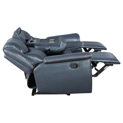 Sloane Blue 3-Piece Upholstered Motion Reclining Sofa Set from Coaster - Luna Furniture