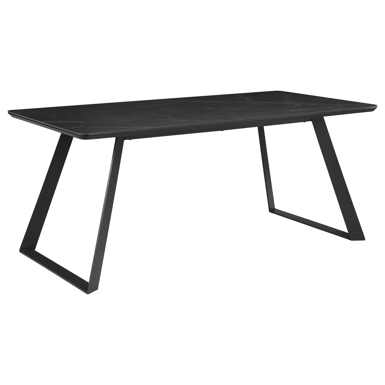 Smith 5-piece Rectangular Ceramic Top Dining Table Set Black - 115231-S5