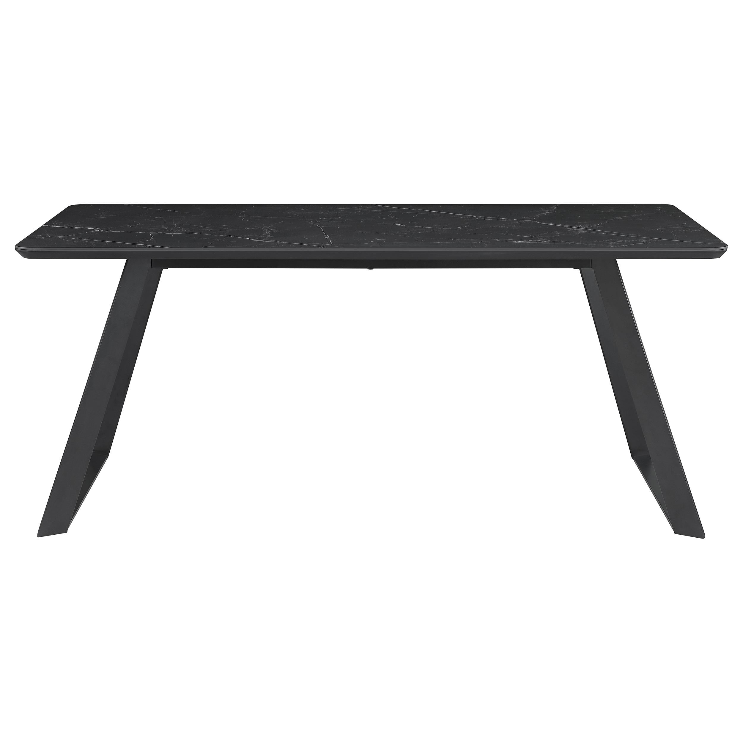 Smith 5-piece Rectangular Ceramic Top Dining Table Set Black - 115231-S5
