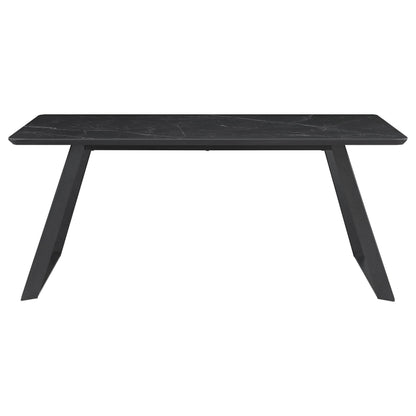 Smith 5-piece Rectangular Ceramic Top Dining Table Set Black - 115231-S5