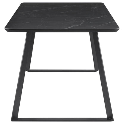 Smith 5-piece Rectangular Ceramic Top Dining Table Set Black - 115231-S5