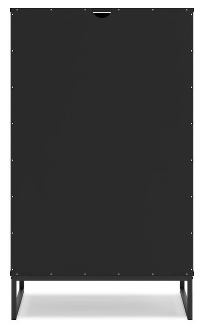 Socalle Full Panel Platform Bed with Dresser, Chest and Nightstand in Black - PKG018875