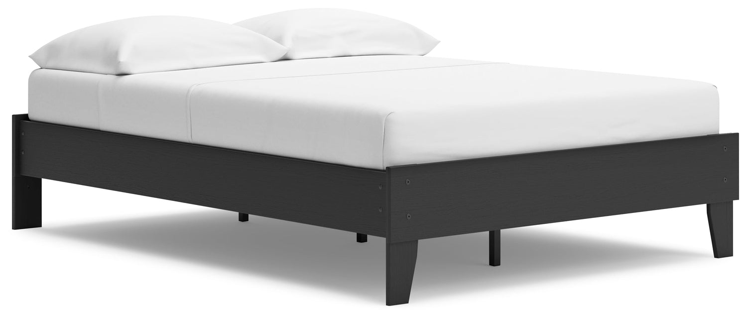 Socalle Full Platform Bed with Dresser and Chest in Black - PKG018850