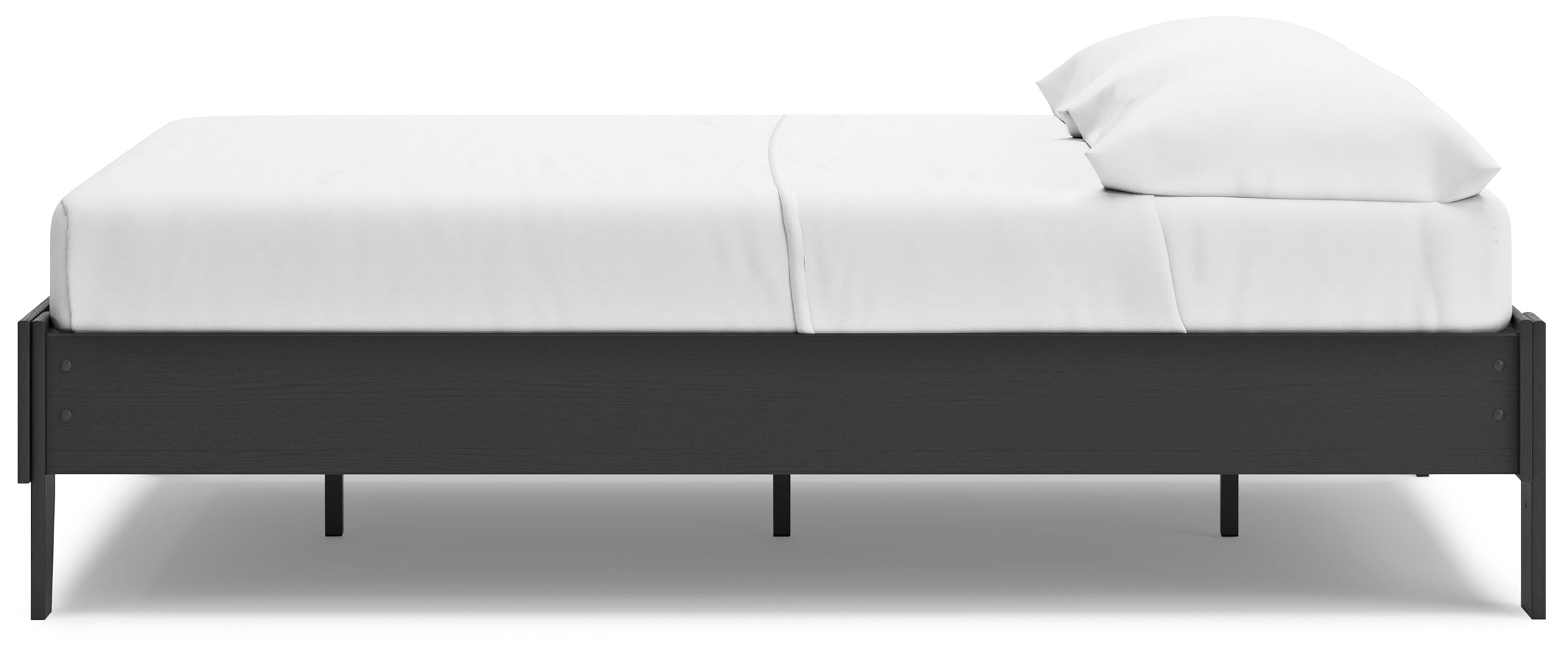 Socalle Full Platform Bed with Dresser, Chest and 2 Nightstands in Black - PKG019044