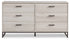 Socalle Light Natural Queen Panel Platform Bed with Dresser and Nightstand - EB1864B4