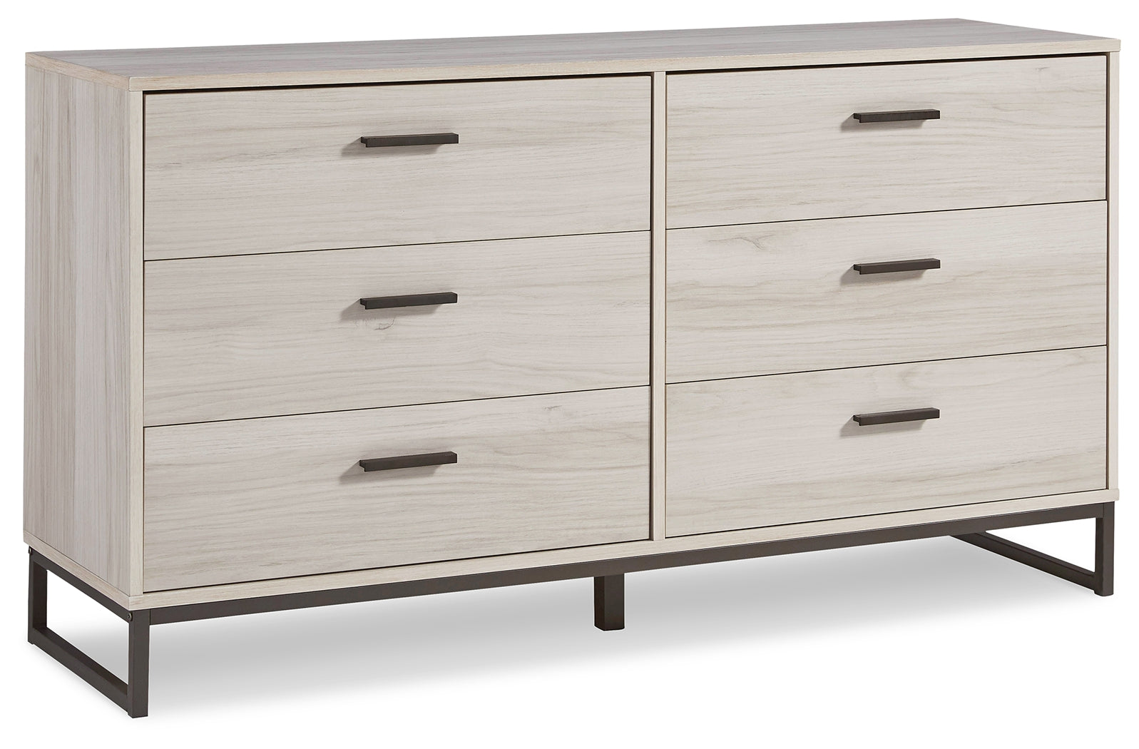 Socalle Light Natural Queen Panel Platform Bed with Dresser and Nightstand - EB1864B4