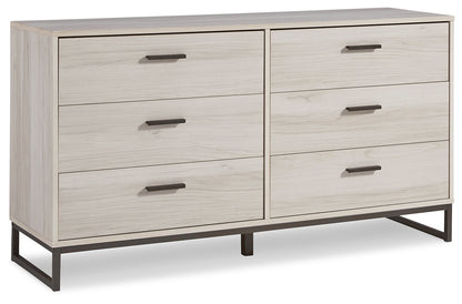 Socalle Light Natural Queen Panel Platform Bed with Dresser and Nightstand - EB1864B4