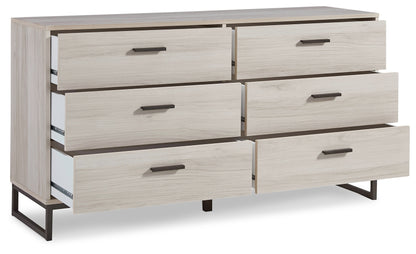Socalle Light Natural Queen Panel Platform Bed with Dresser and Nightstand - EB1864B4