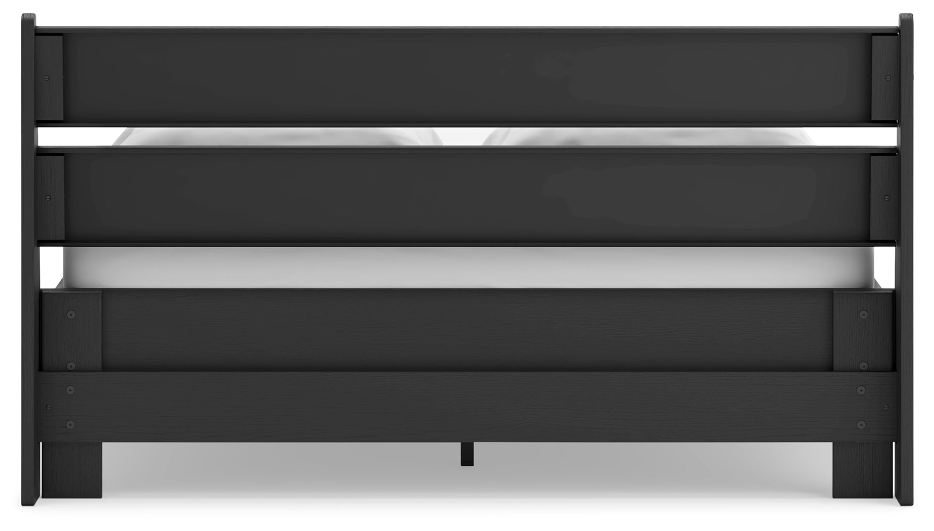 Socalle Queen Panel Platform Bed with 2 Nightstands in Black - PKG019064