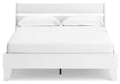 Socalle Queen Panel Platform Bed with 2 Nightstands in Two-tone - PKG019088