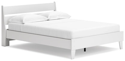 Socalle Queen Panel Platform Bed with 2 Nightstands in Two-tone - PKG019088