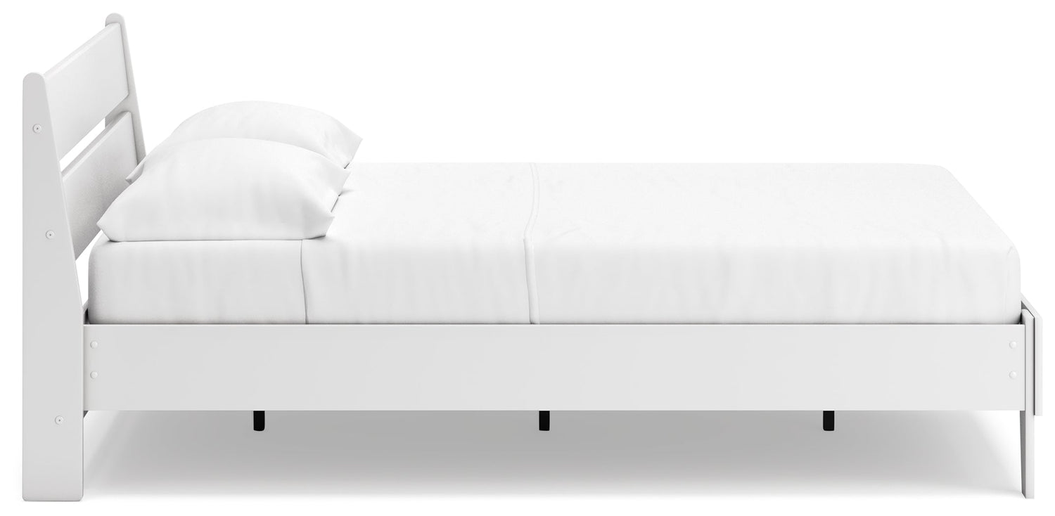 Socalle Queen Panel Platform Bed with 2 Nightstands in Two-tone - PKG019088