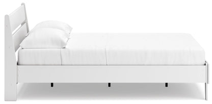 Socalle Queen Panel Platform Bed with 2 Nightstands in Two-tone - PKG019088