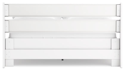 Socalle Queen Panel Platform Bed with 2 Nightstands in Two-tone - PKG019088