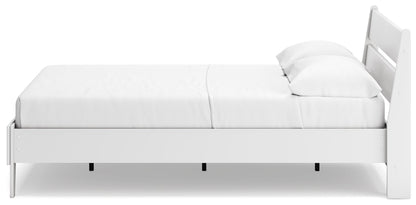 Socalle Queen Panel Platform Bed with 2 Nightstands in Two-tone - PKG019088