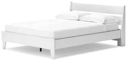 Socalle Queen Panel Platform Bed with 2 Nightstands in Two-tone - PKG019088