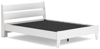 Socalle Queen Panel Platform Bed with 2 Nightstands in Two-tone - PKG019088
