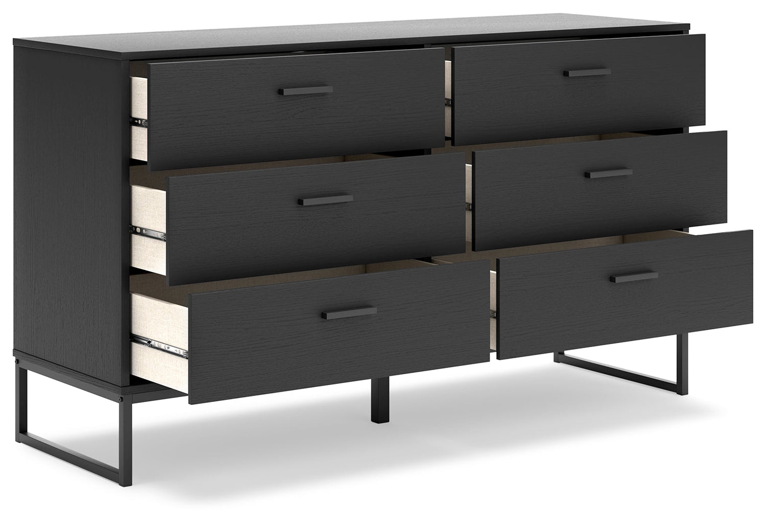 Socalle Queen Panel Platform Bed with Dresser and 2 Nightstands in Black - PKG019062