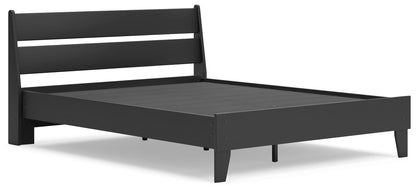 Socalle Queen Panel Platform Bed with Dresser in Black - PKG018876